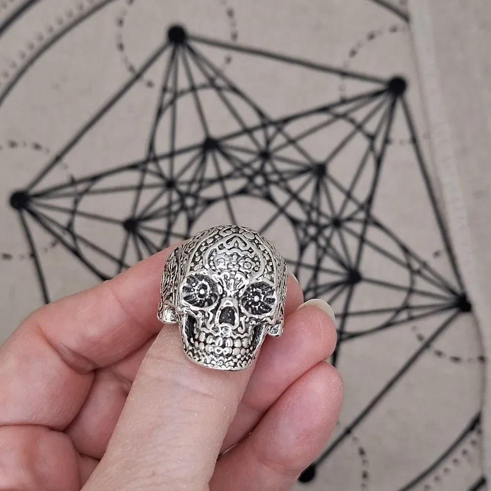 Sugar skull ring size 11 day of the dead dia de los muertos